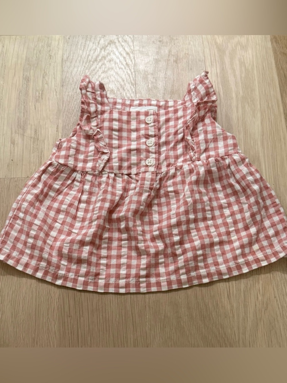 Little Planet by Carter's - Pink and White Gingham Button-Front Top